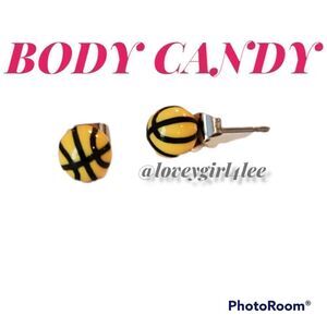 BODY CANDY MINI BASKETBALL STUD EARRINGS #AS1